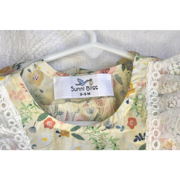 Boutique Baby Girl Clothes 1 Pc Romper Floral Lace Sheer 3-6mos - Picture 5 of 5